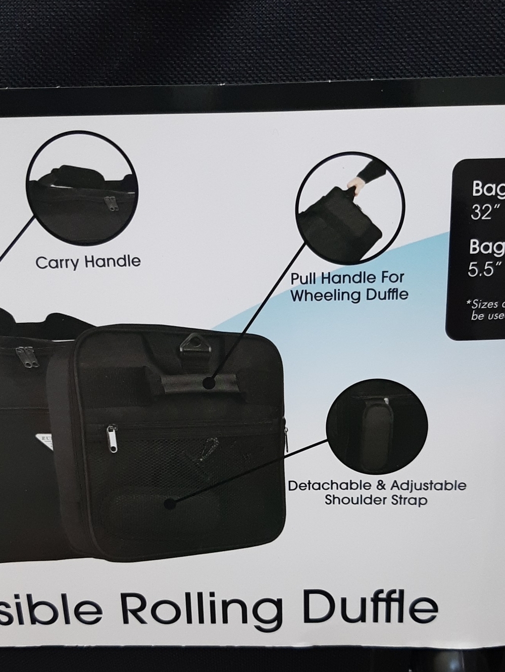 Collapsible Rolling Duffle Bag NWT - Picture 4 of 7